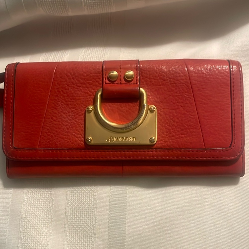 B Makowsky red leather wallet- pre loved